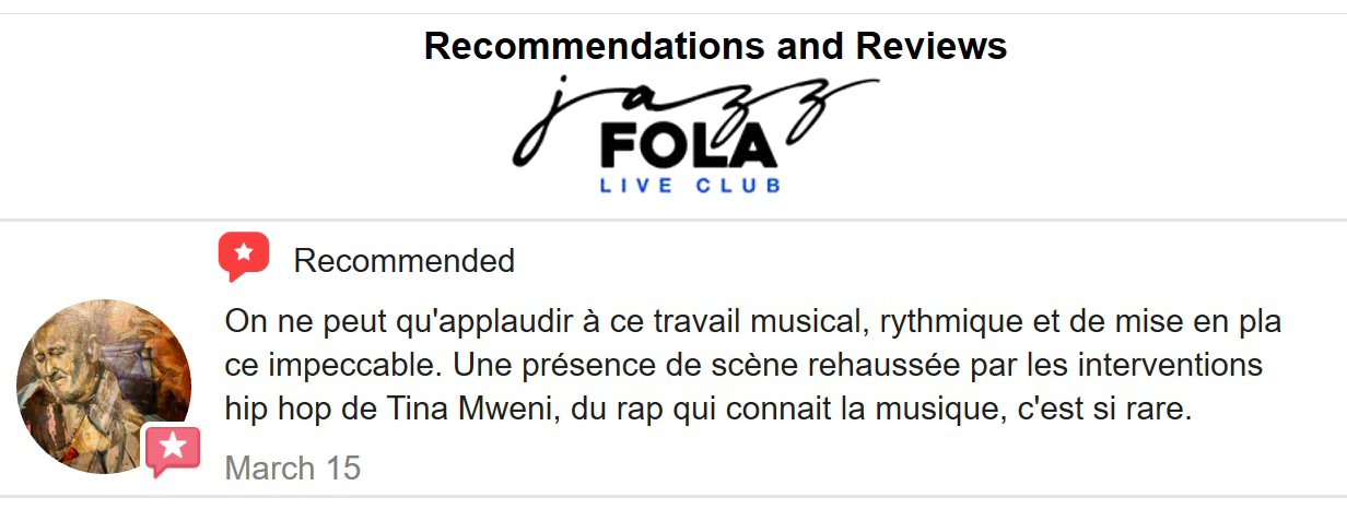 Jazz Fola Recommends Tina Mweni